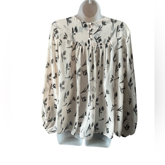 Maeve x Anthropologie Long-Sleeve Pleated Peasant Blouse Medium - Picture 7 of 10